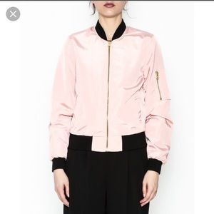 🔺SOLD🔺 Pink Satin Bomber Jacket